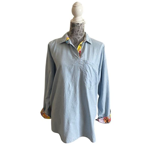 Vintage Tops - Vintage Lillie Langtry Cotton Shirt With Comic Print Details